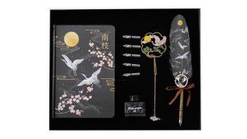 ست قلم پر، دفتر و بوک مارک