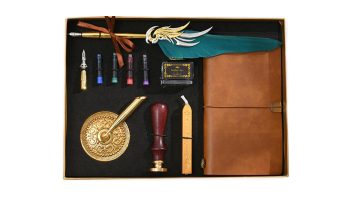 ست قلم پر، مهر و موم و دفتر